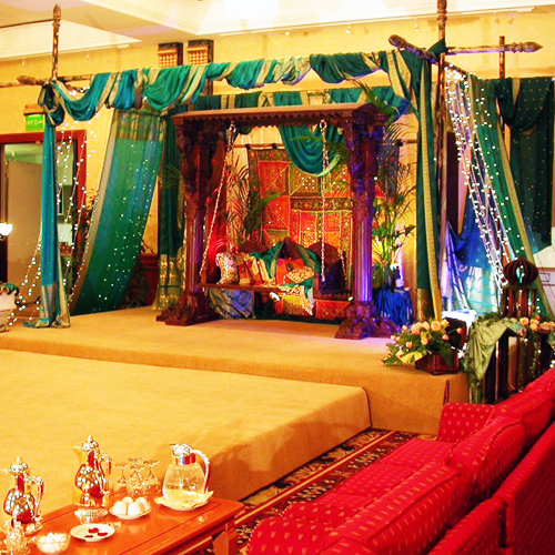 Colorful wedding stage decoration in Abu Dhabi by KoshaUAE