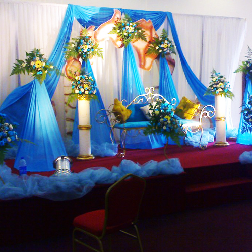 Bridal theme wedding stage decoration Dubai by KoshaUAE